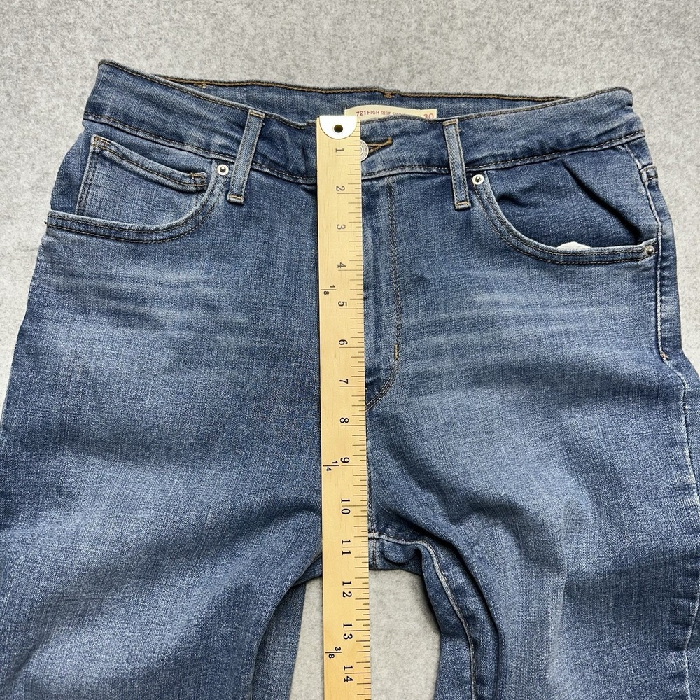 Levi's 721 High Rise Skinny Jeans Women 30 Blue Denim Stretch Casual Classic - Picture 12 of 14